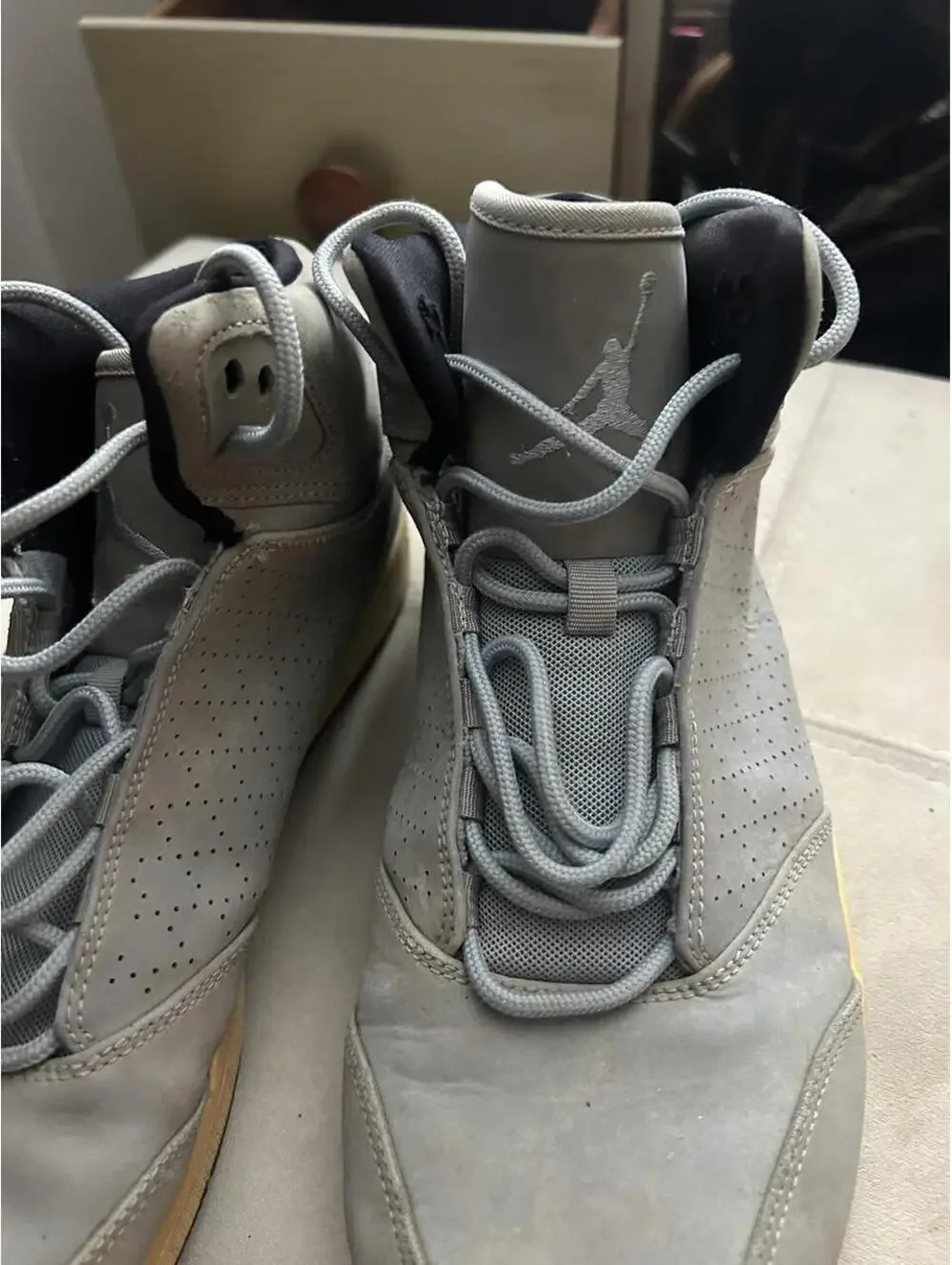 Jordan Men's Gray High-Top Sneakers Size 11 - Good Condition